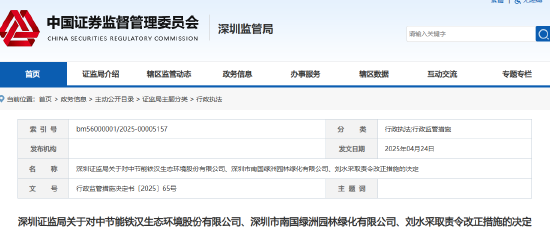 广盛网  原实控人关联方违规占用公司资金 节能铁汉等被出具警示函