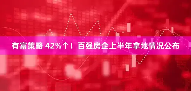 有富策略 42%↑！百强房企上半年拿地情况公布
