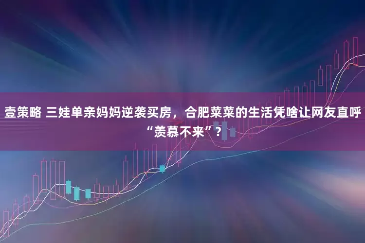 壹策略 三娃单亲妈妈逆袭买房，合肥菜菜的生活凭啥让网友直呼“羡慕不来”？