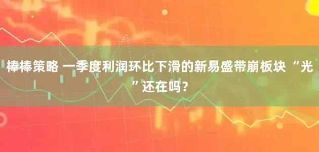 棒棒策略 一季度利润环比下滑的新易盛带崩板块 “光”还在吗？